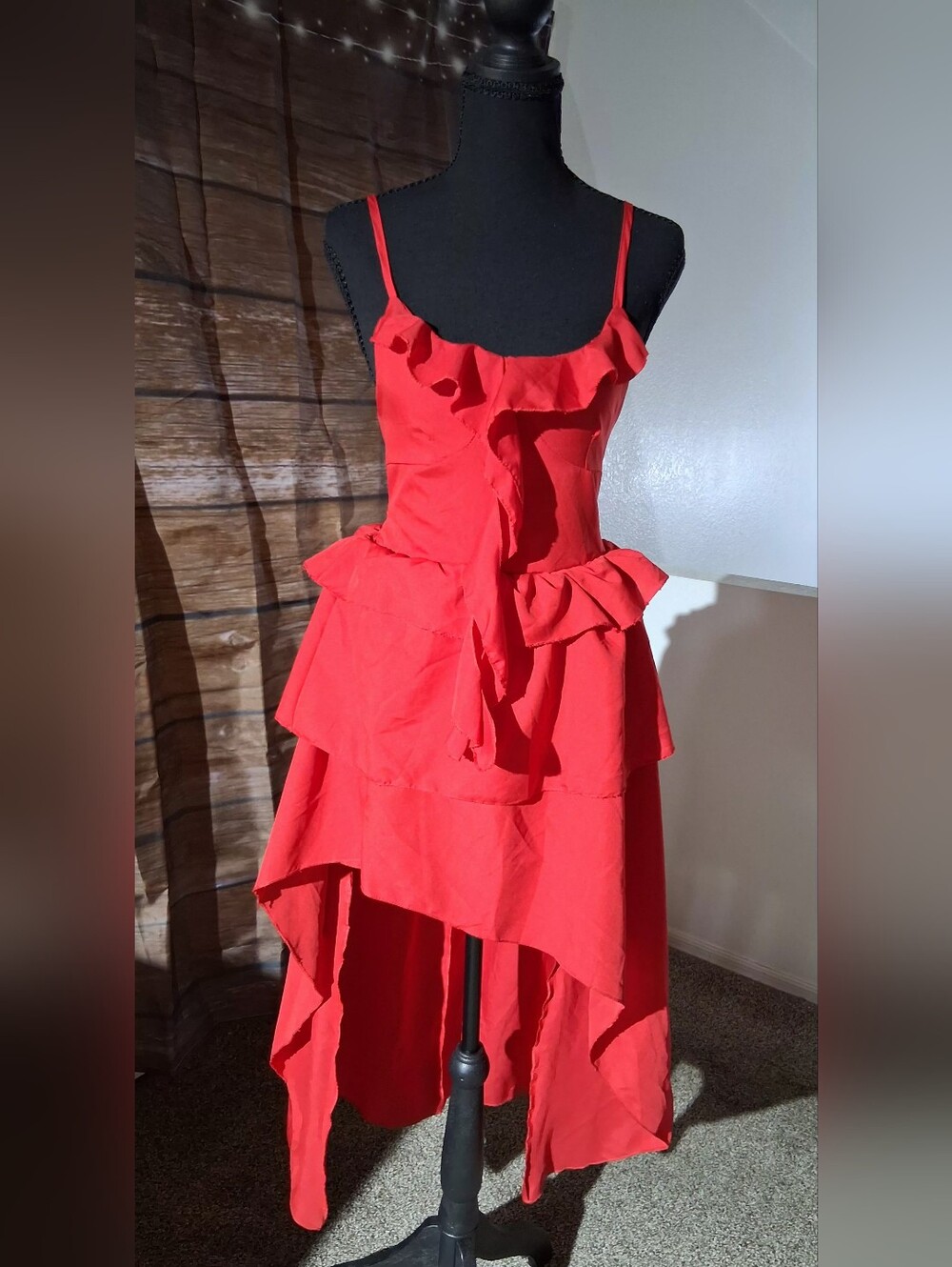 NWOT-Red Ruffle High-Low Dress - Women